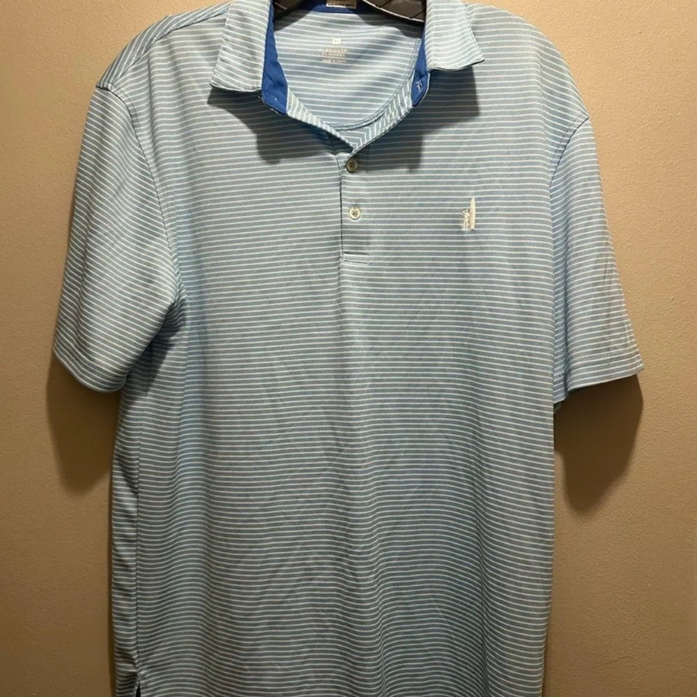 johnnie-O Blue Striped Polo Shirt